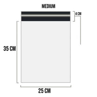 White Shipping Bag Recycled Poly Mailer Flyers Upto 500 Bags [25cm X 35cm +