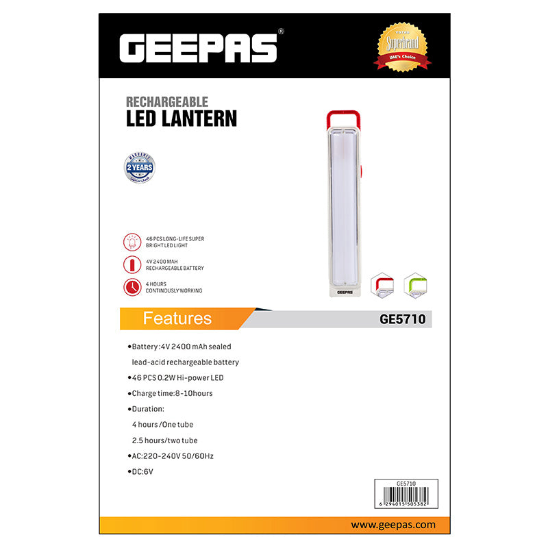 Rechargeable Geepas Ge5710 Home Saving Portable Emergency Rechargeable LED