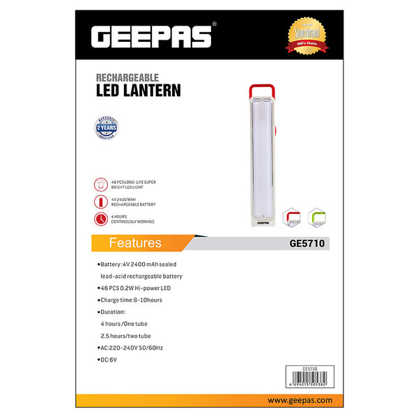 Rechargeable Geepas Ge5710 Home Saving Portable Emergency Rechargeable LED