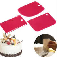 3pcs/set Colorful Plastic Cream Scraper DIY Cake Cutter Pastry Tools