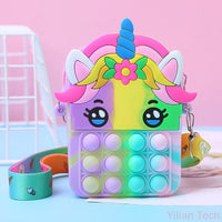 Pop Purse Silicone Sensory Unicorn Push Pop Bubble Bag Crossbody Bag