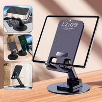 Universal Phone Stand on Desk 360 Rotating Multi-Angle Non-Slip Metal Base