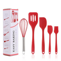 5pcs/set Kitchen Resistant Silicone Cream Spatula Mixing Batter Scraper