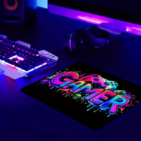 Large Gaming Mouse Pad, UV Reactive Non-Slip Desk Mat, Washable Polyester