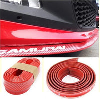 Samurai Red Carbon Front Bumper Lip Protector Rubber Body Guard