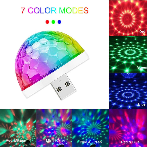 Stage Dj RGB Strobe Magic Ball Mini Disco Light USB Car Atmosphere Lamp