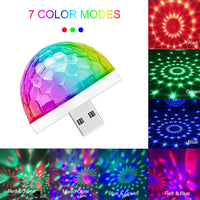 Stage Dj RGB Strobe Magic Ball Mini Disco Light USB Car Atmosphere Lamp