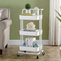 3 Tier Multifunction Storage Trolley Rack Office Shelves Home Kitchen Rack
