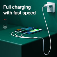 Charger 3 in 1 USB Cable for iPhone, All Android Phones Micro USB and Type C