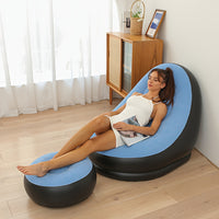 Comfortable Inflatable Sofa Set with Footrest 2pcs Air Lounge Chairs for