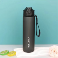 Grinkwell 26oz Frosted Sports Water Bottle - Leakproof, BPA-Free PC with