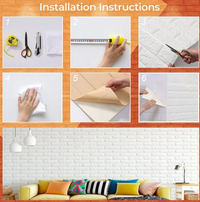 3d Pe Foam Brick Home Decor Wall Sticker - 70 X 77 Cm DIY Solution