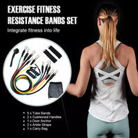 Resistance Bands Set with Handle (11pcs) - Workout Bands with 5 Stackable
