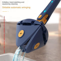 Dinning Cleaning Mop 360 Rotatable Long Triangular Mop Foldable Automatic