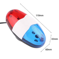 Bicycle Bike Horn Bell Police Car Light 6 LED 4 Loud Siren Sound with Remote
