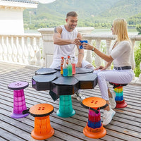 Retractable Folding Stool for Camping Fishing Height Adjustable - Banco