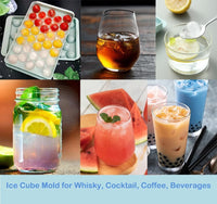 1pc Premium Plastic Ice Cube Tray 33-Cavity Round Diamond Design Food-Grade