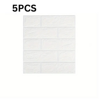 5pcs 3d Wall Stickers Wallpaper Foam Soft Tiles, Bedroom Faux Brick