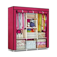 3 Door Portable Folding Wardrobe Cupboard