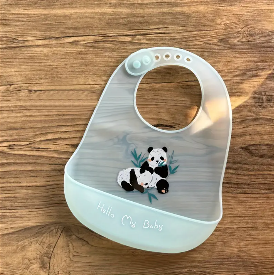 Durable Silicone Bib for Babies Cute Unisex Designs, Lightweight with Secure
