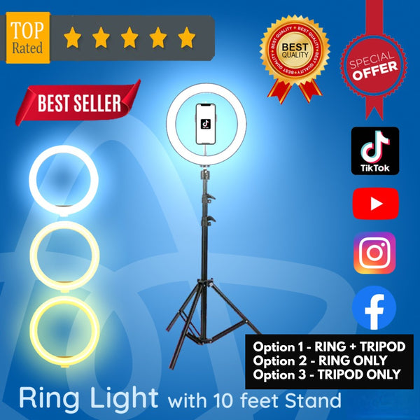 Ring Light with Stainless Steel Stand Tripod and Phone Holder - Tiktok Light