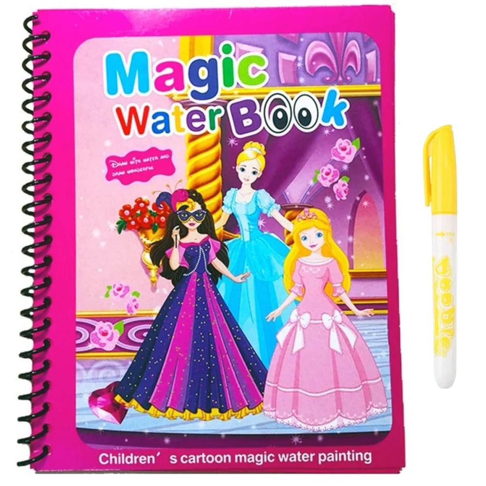 1 Book + 1 Pen Reusable Coloring Book Magic Water Painting Book Sensory