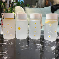 1pc 550ml/18.6oz Small Daisy Transparent Plastic Water Bottle Creative