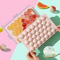 1pc Premium Plastic Ice Cube Tray 33-Cavity Round Diamond Design Food-Grade