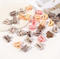 50pcs Mini Solid Color Hairpin Set Cute Rectangular Plastic Hairpin