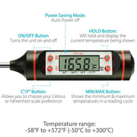 Digital Food Thermometer for Accurate Meat and BBQ Cooking Thermometer, Food
