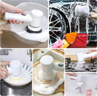 Electric Spin Scrubber Cleaning Brush Handheld Kitchen Bathroom Sink