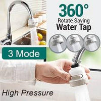 360 Rotating Kitchen Tap Extension 3 Modes Adjustment Abs Water Saving Tap