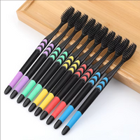 Set of 10 Kids Soft-Bristled Toothbrushes, Made with Bamboo Charcoal Nano