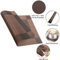 Food Mat Rectangle Placemat Restaurant Washable PVC Durable Dining Table