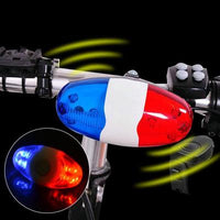 Bicycle Bike Horn Bell Police Car Light 6 LED 4 Loud Siren Sound with Remote