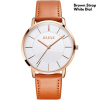 Olevs Men Boys Gents Leather Strap Casual Party Fashionable Elegant Rich