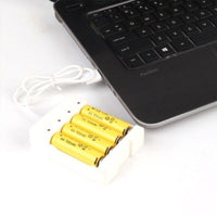 Fast-charging USB Battery Charger with 4 Slots - Smart, Compatible with