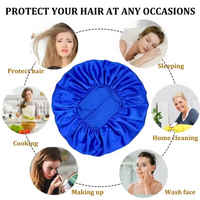 Luxurious Satin Sleep Cap for Women - Wide Elastic Band, Gentle on Hair