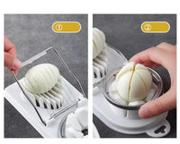 1pc Household Multifunctional Egg Cutter, Egg Slicer for Hard Boiled Eggs, 2