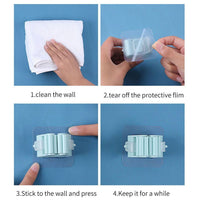 Single PC Mop Broom Self Adhesive Broom Holder Wall Without Drilling Tool Holder
