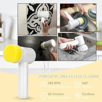 Electric Spin Scrubber Cleaning Brush Handheld Kitchen Bathroom Sink