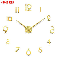 Creative Frameless DIY Wall Clock Wall Decal Home Silent Clock Living Room