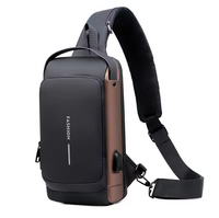 Luxury Waterproof Bag Men's Multifunction Anti-theft USB Shoulder Bag Man