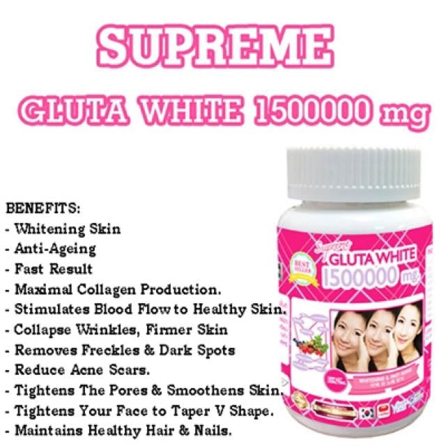 Gluta 1500000 Mg Glutathione Collagen Vitamin C Skin Capsules for Men and Women