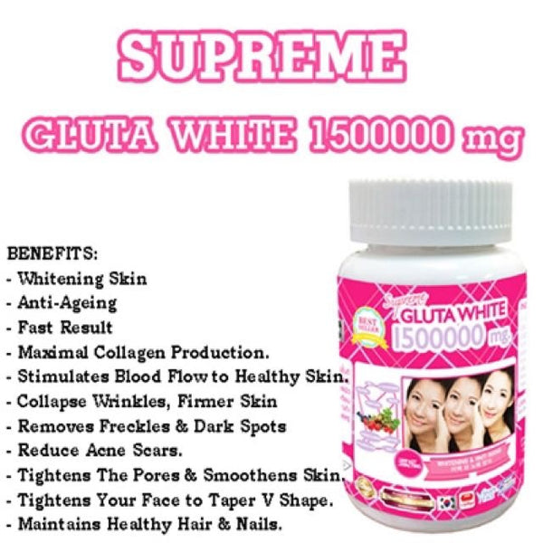 Gluta 1500000 Mg Glutathione Collagen Vitamin C Skin Capsules for Men and Women