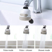 360 Rotating Kitchen Tap Extension 3 Modes Adjustment Abs Water Saving Tap