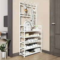 Black Five Layer Coat and Hat Rack, Simple Plastic Multifunctional Storage
