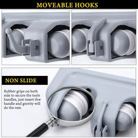 Mop Broom Holder 5 Hooks - Ash Multi-Functional Holder Wall Mounted Mop
