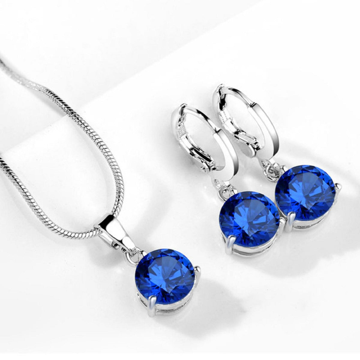 Luxury Necklace and Earrings Jewelry Set - Blue