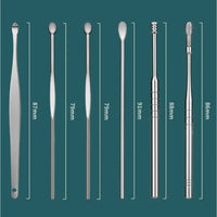 Ear Digging Spoon Set Spiral Ear Picking Cleaning 6 Piece Ear Set Stainless